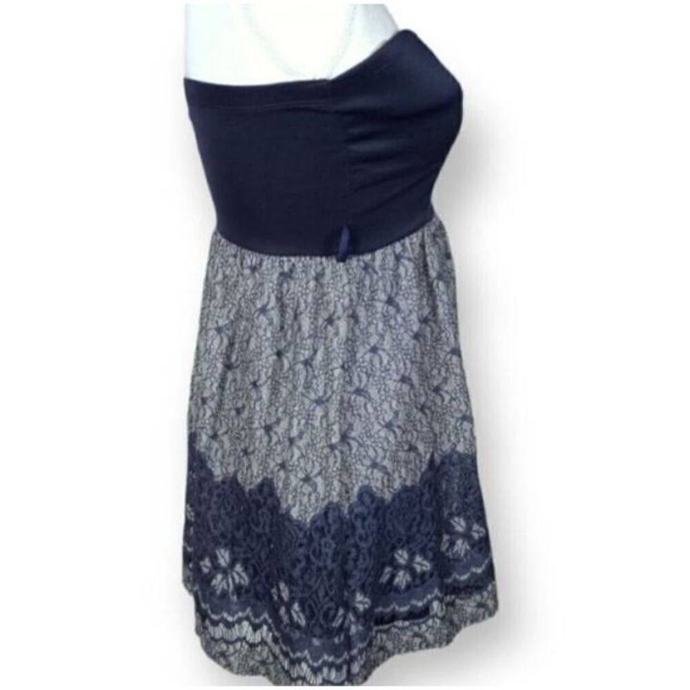 JANUARY 7 NAVY & WHITE STRAPLESS DRESS SZ.S EUC BELT NOT INCLUDED. - Picture 5 of 7
